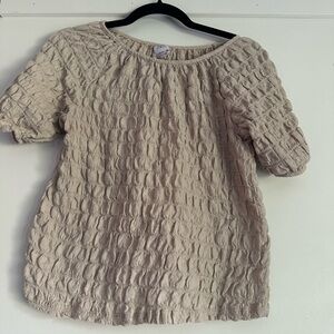Zara Cream Puff Sleeve Ruched Blouse /see pictures for sizing